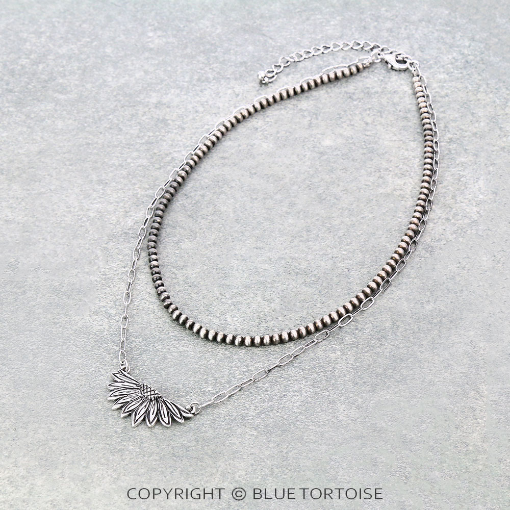 Sunflower Casting 2Row Necklace