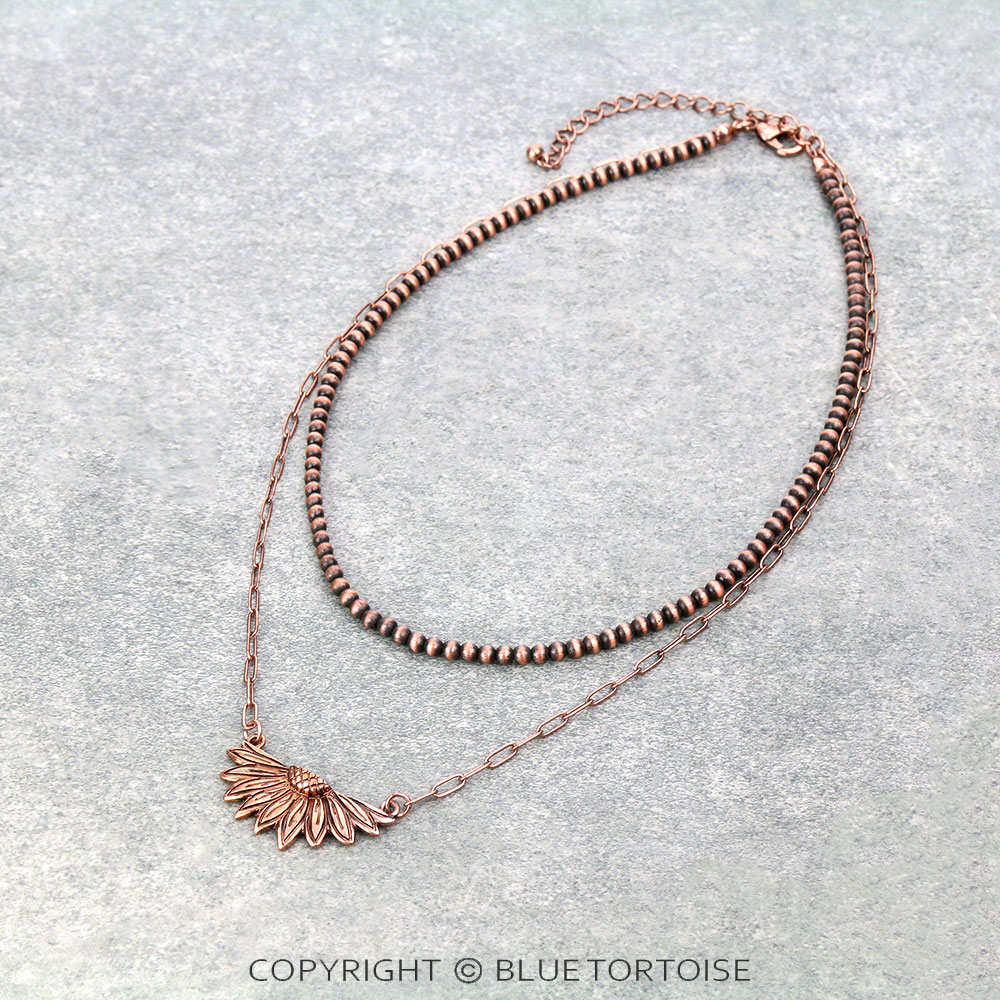 Sunflower Casting 2Row Necklace