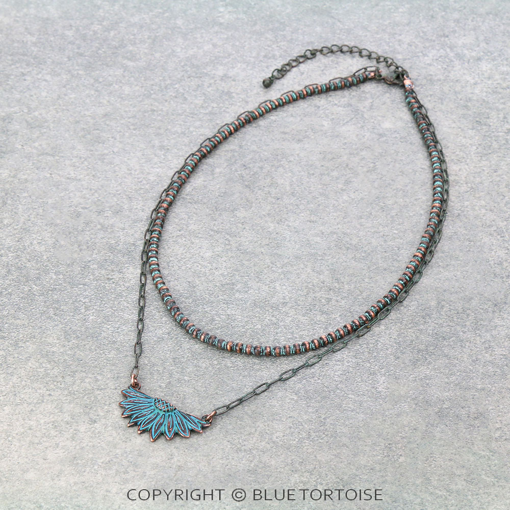 Sunflower Casting 2Row Necklace