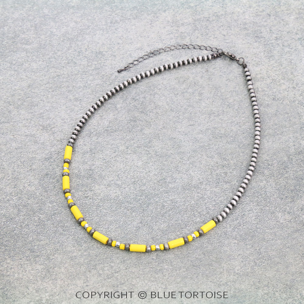Western Cylinder & Seed Bead Necklace