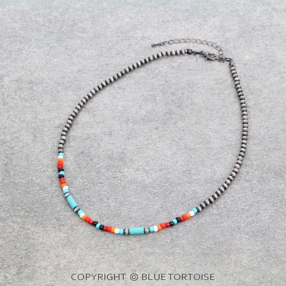 Western Cylinder & Seed Bead Necklace