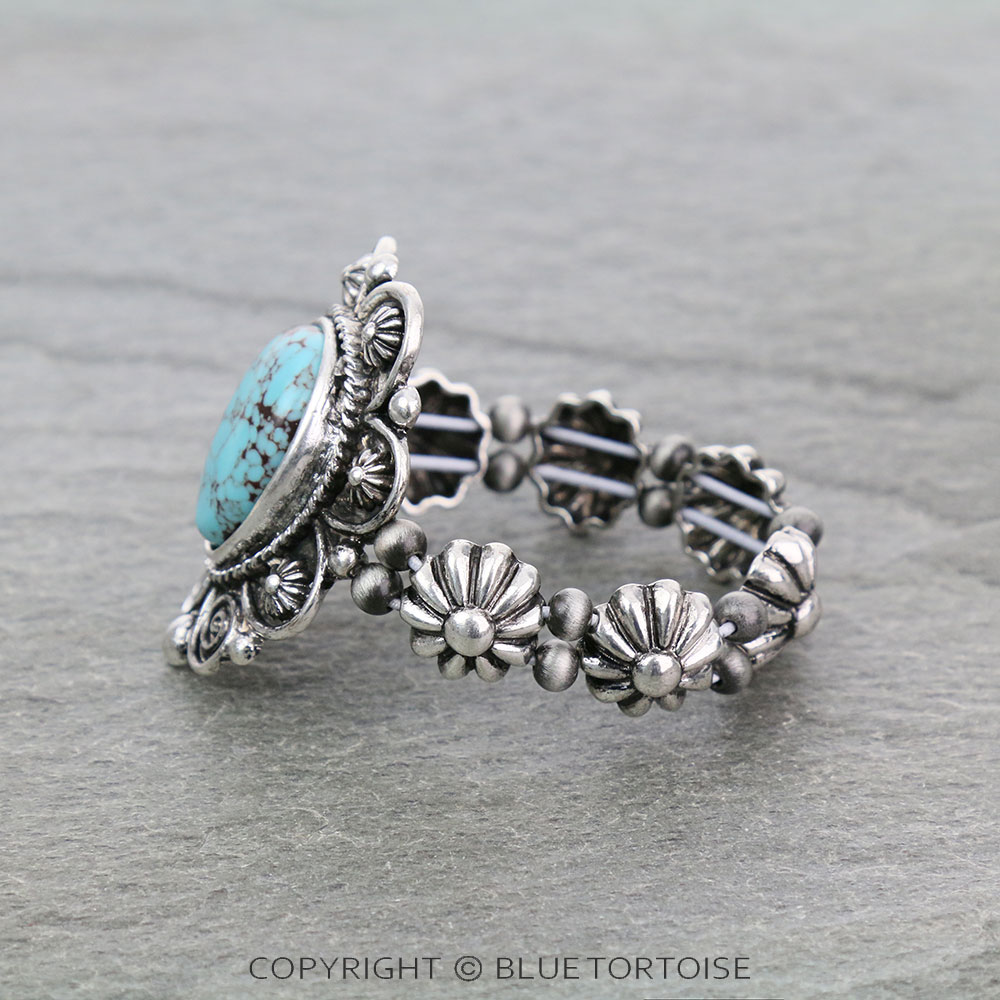 Western Concho Stone Stretch Bracelet - Image 2