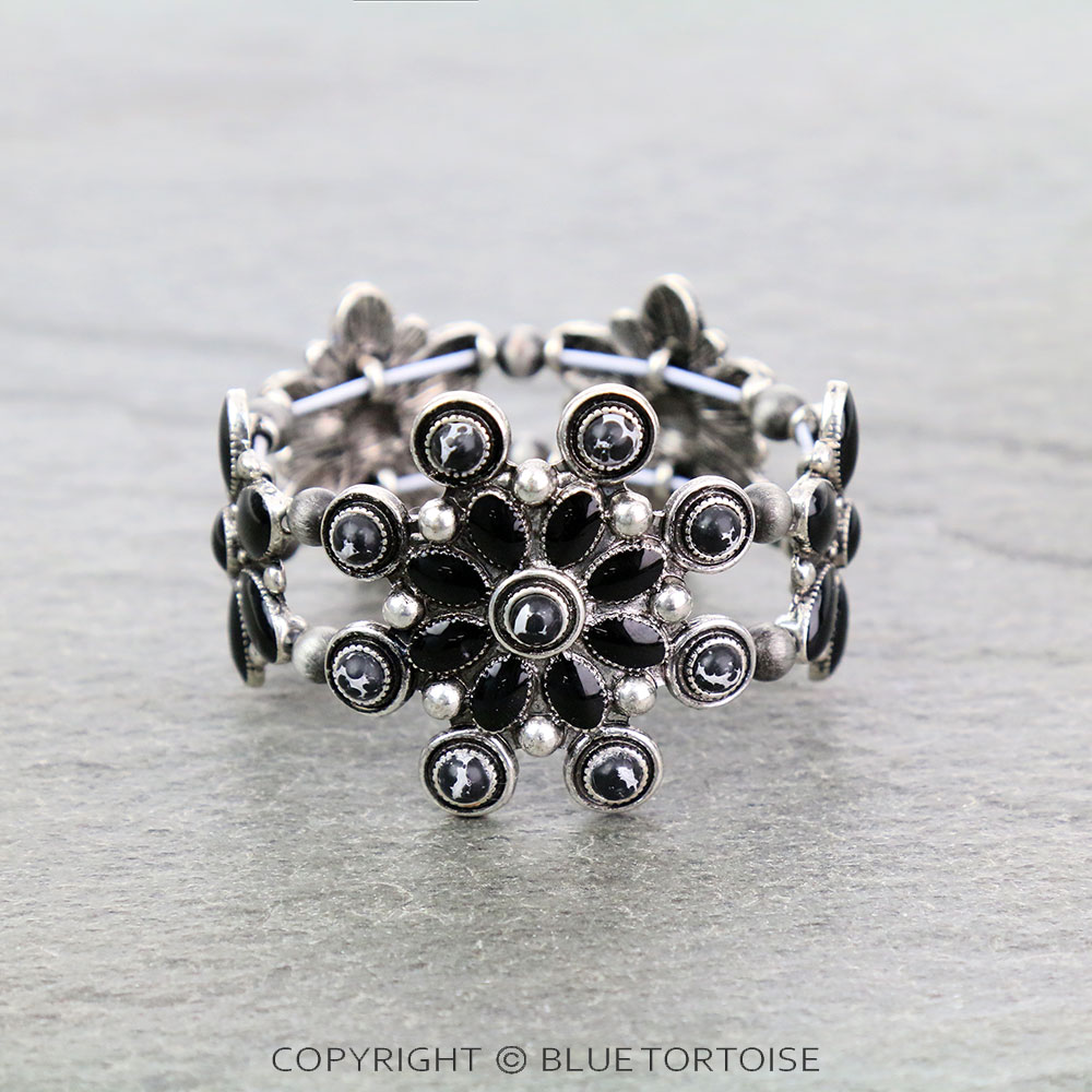 Western Epoxy Concho Stone Stretch Bracelet