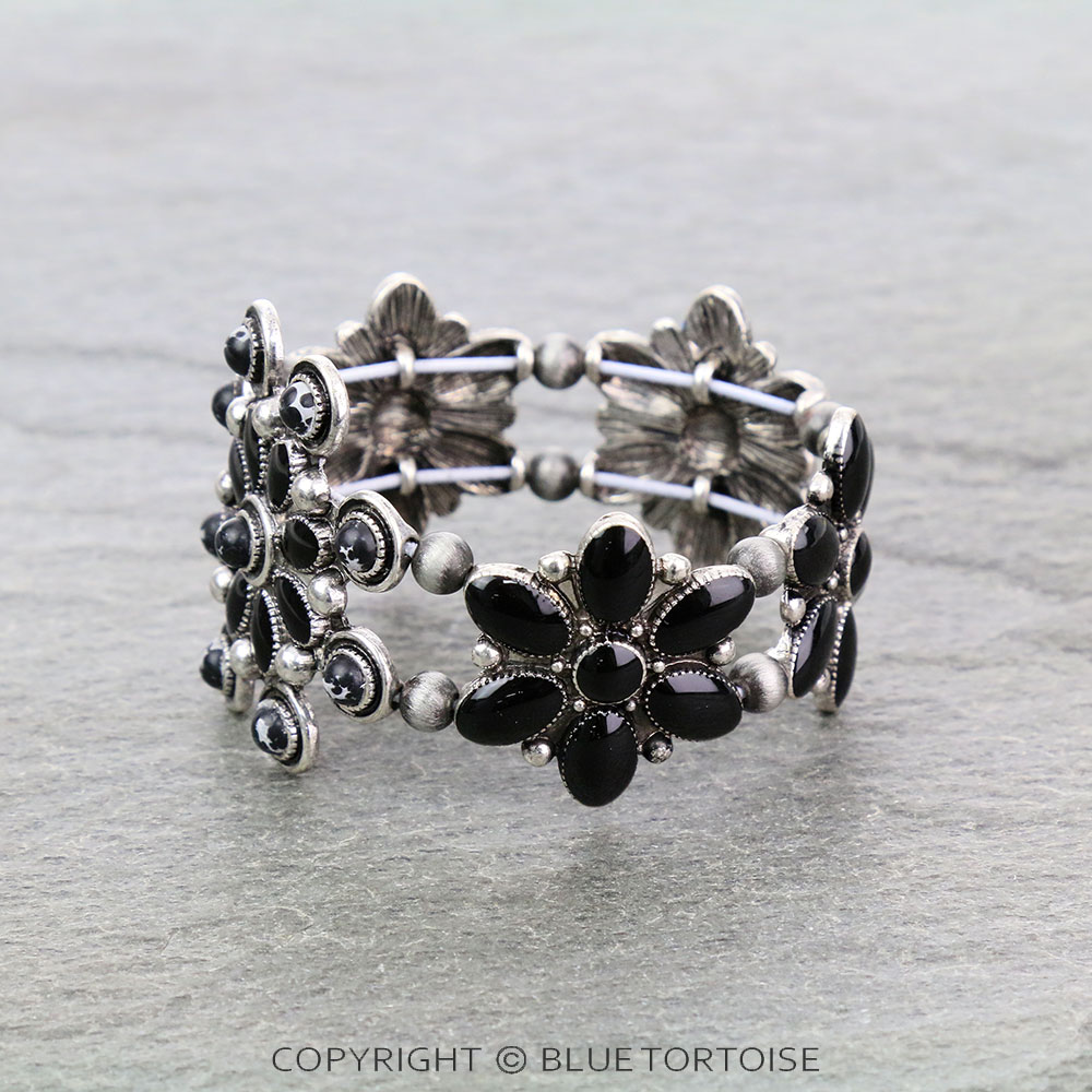 Western Epoxy Concho Stone Stretch Bracelet - Image 2