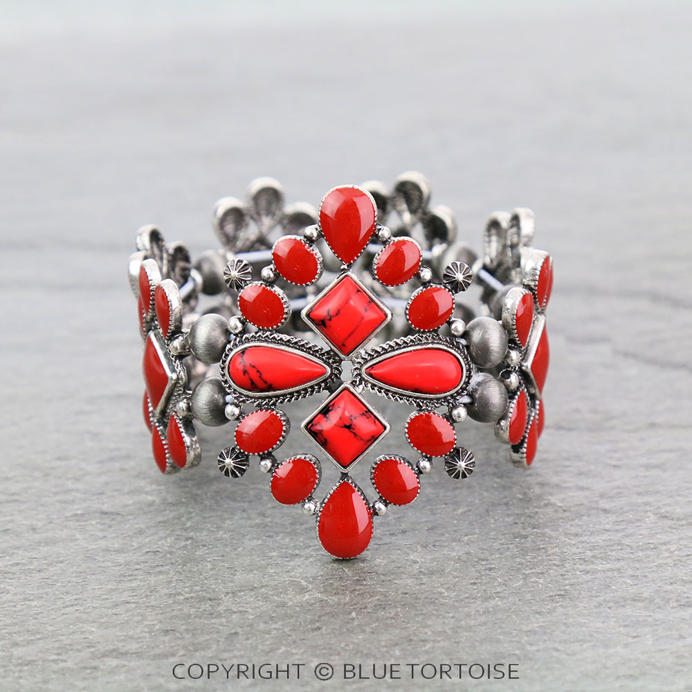 Western Design Stone Stretch Bracelet