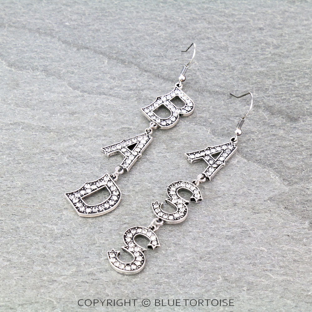 "BADASS" Stone Dangle Earrings