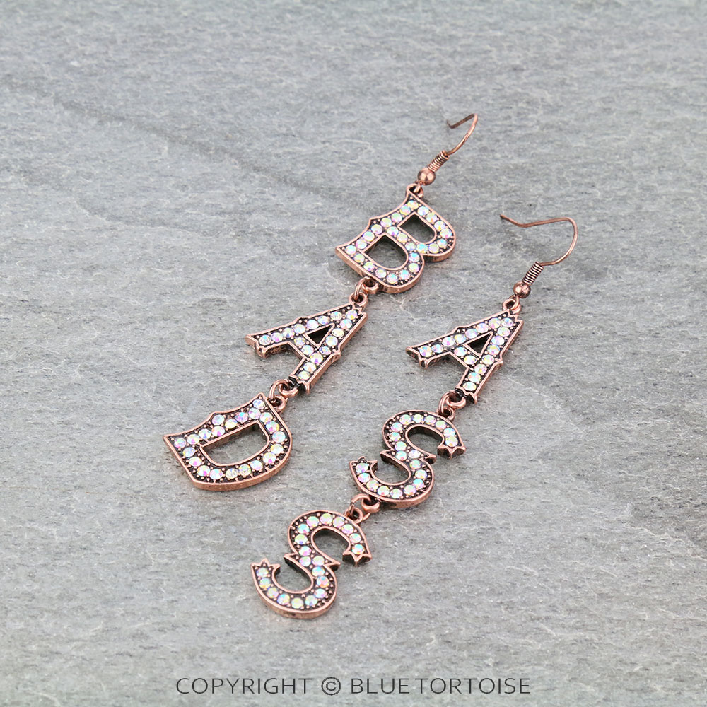 "BADASS" Stone Dangle Earrings
