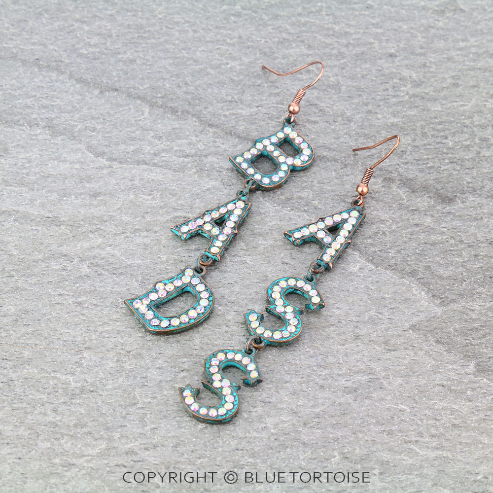 "BADASS" Stone Dangle Earrings