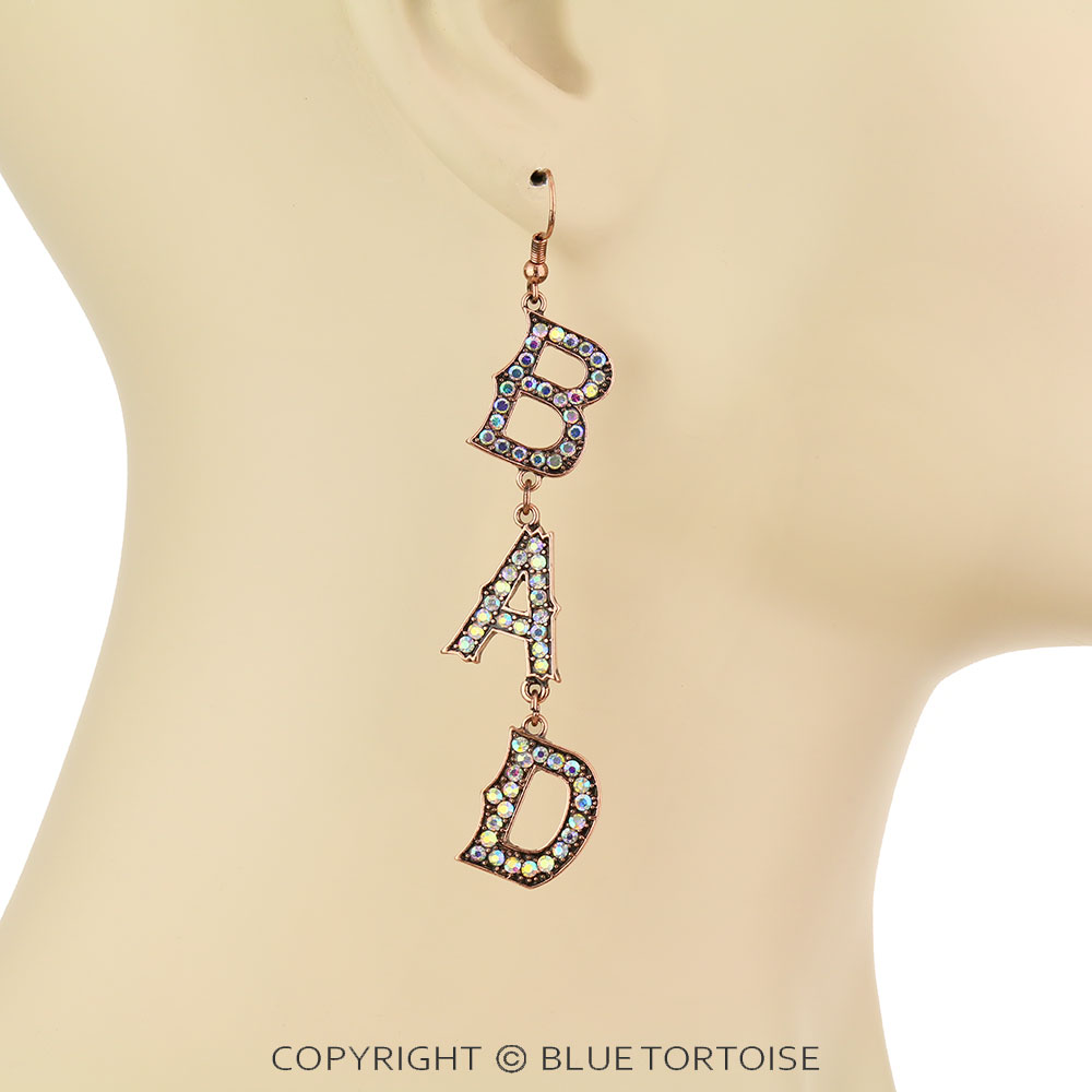 "BADASS" Stone Dangle Earrings - Image 2