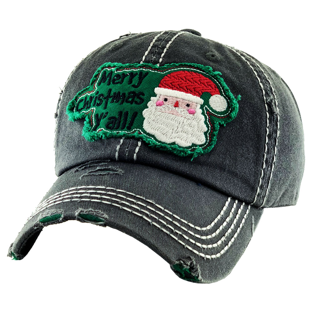 "MERRY CHRISTMAS Y'ALL" Washed Vintage Ball Cap - Image 2