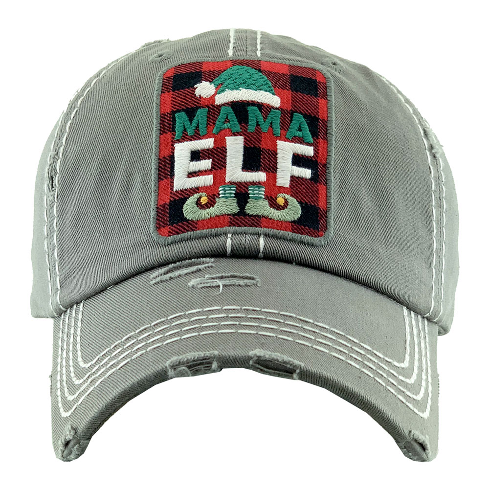 "MAMA ELF" Washed Vintage Ball Cap