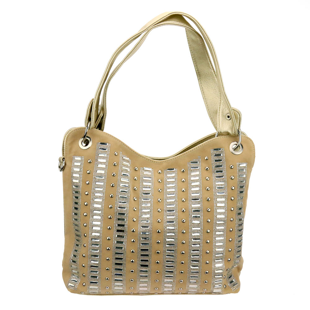 Faux Leather Patterned Tote Bag
