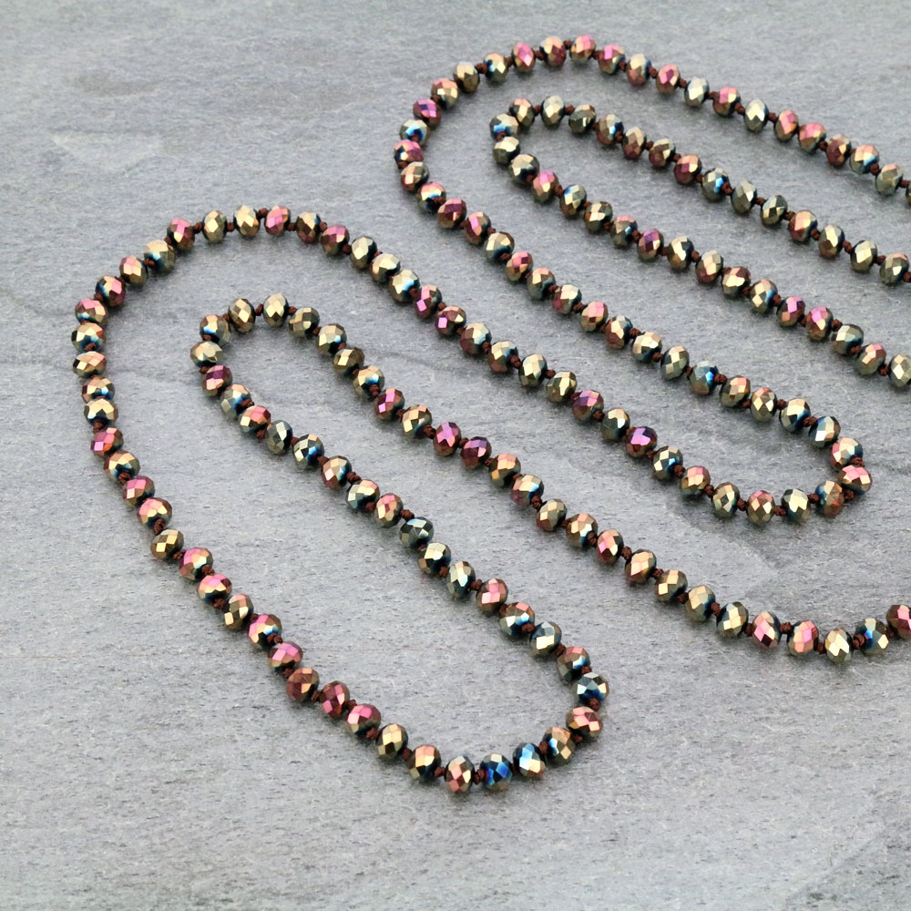60" Endless Crystal Bead Necklace