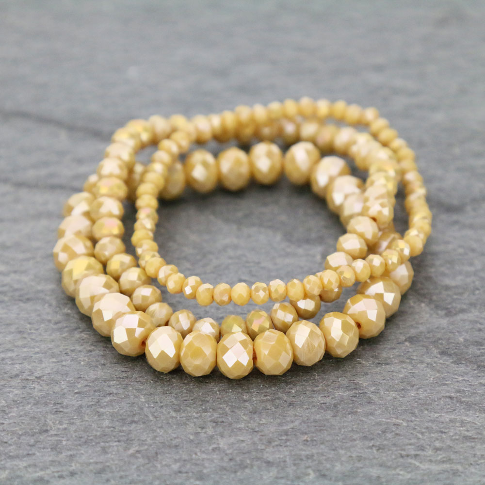 Small Crystal Bead Stackable Stretch Bracelet - Image 2