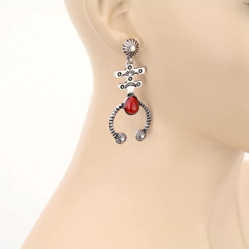 Western Squash Blossom Stud Earrings - Image 2