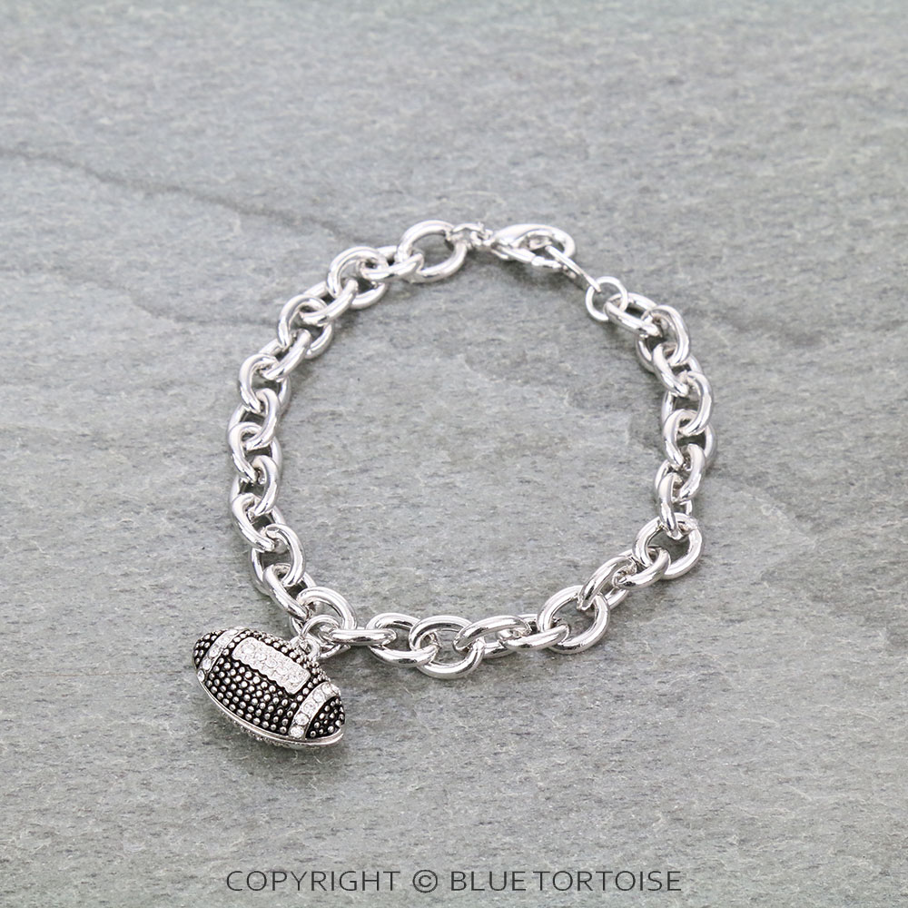 Sports Football Charm Bracelet