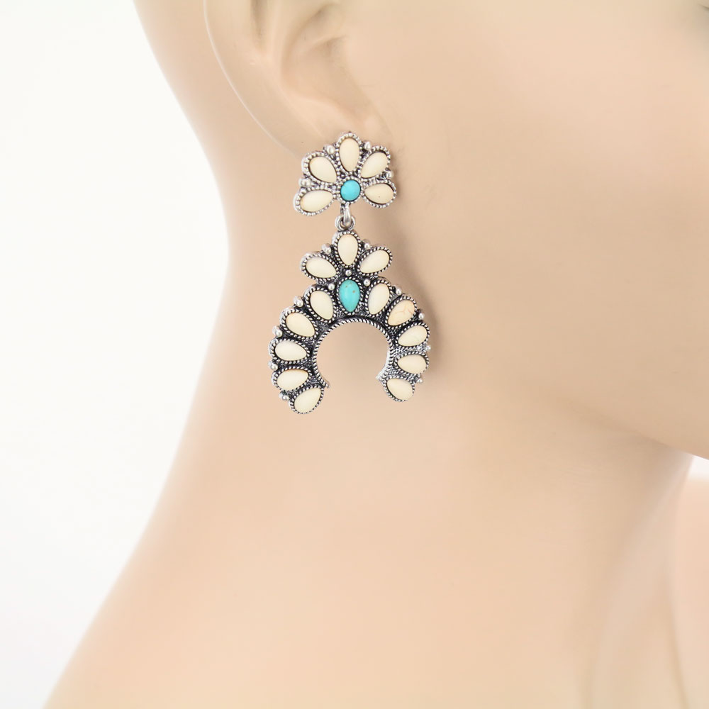 Western Squash Blossom Stud Earrings - Image 2