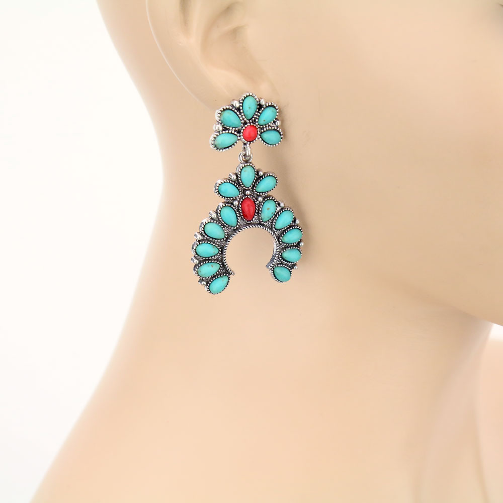 Western Squash Blossom Stud Earrings - Image 2