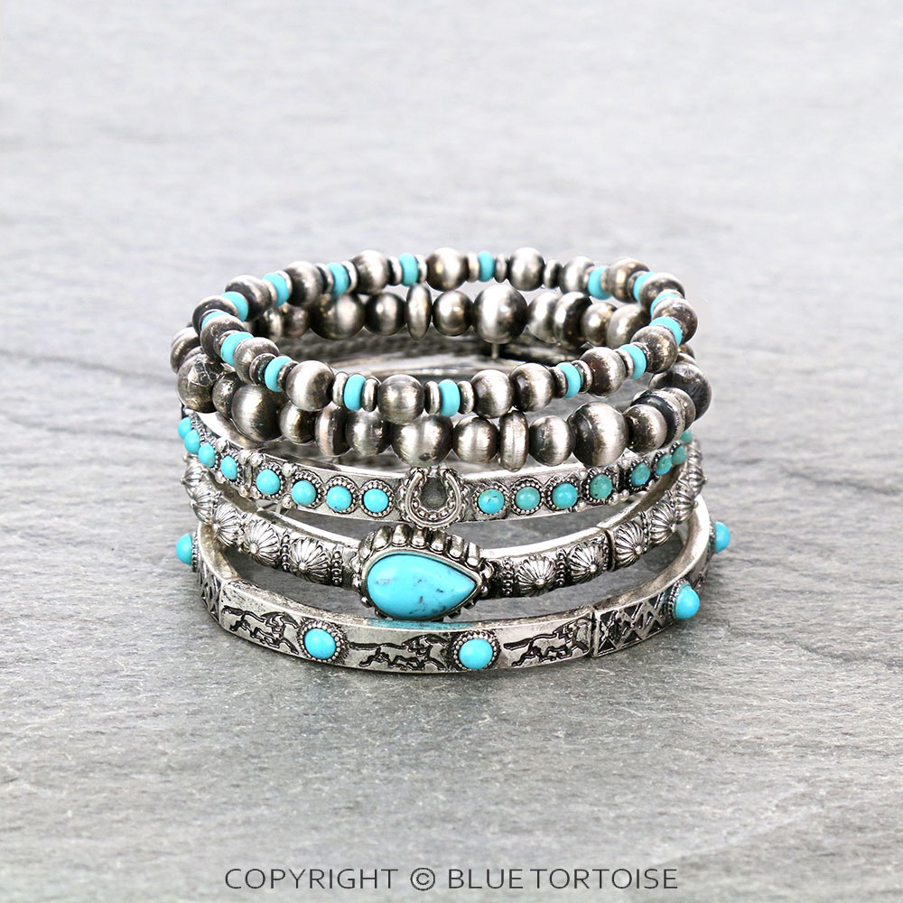 Western Design Stone Stackable Bracelets