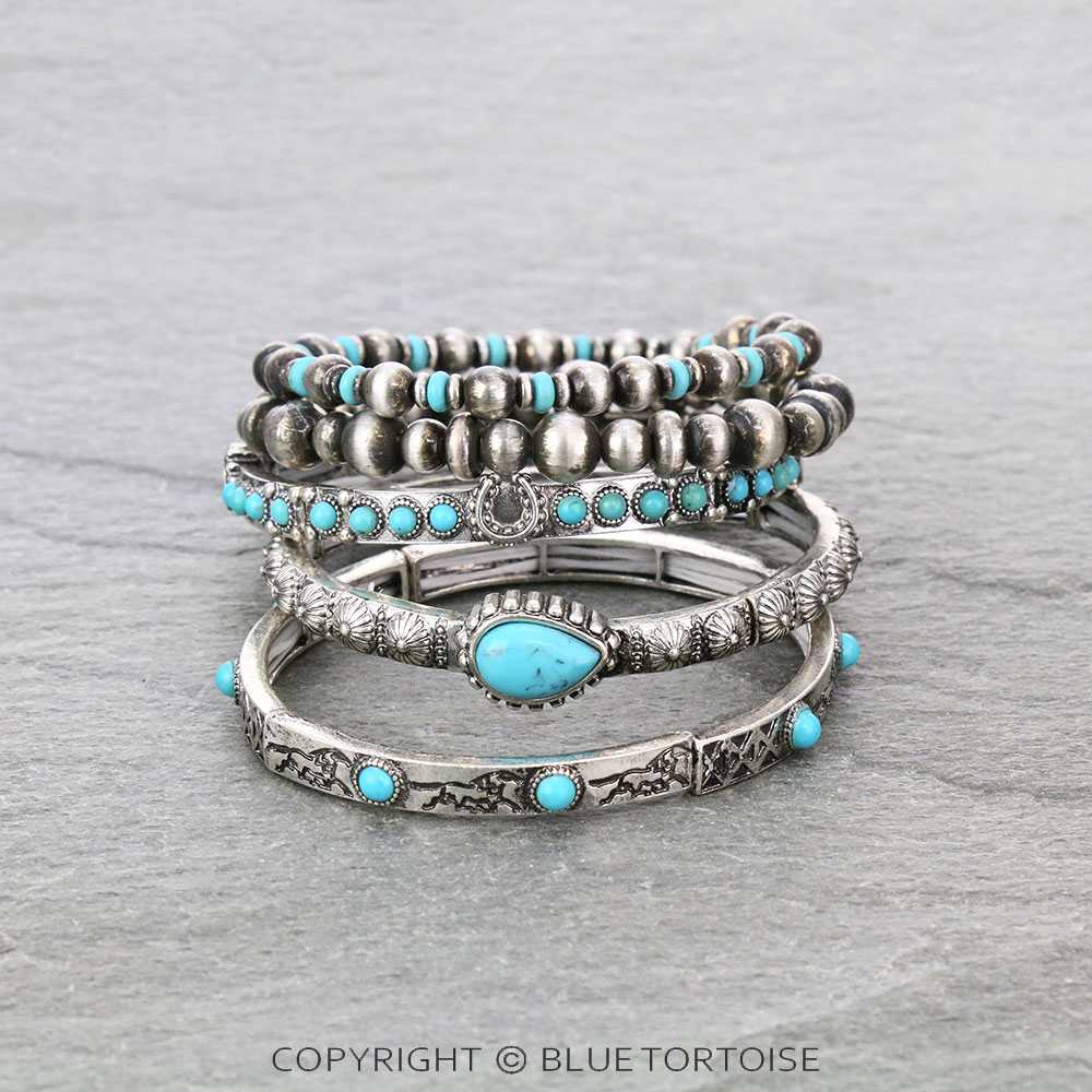 Western Design Stone Stackable Bracelets - Image 2