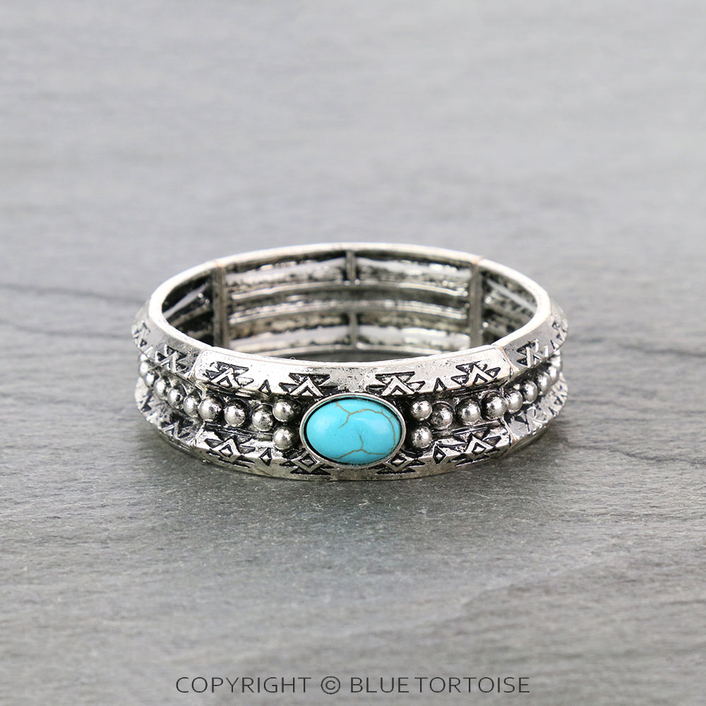 Western Design Stone Stretch Bracelet