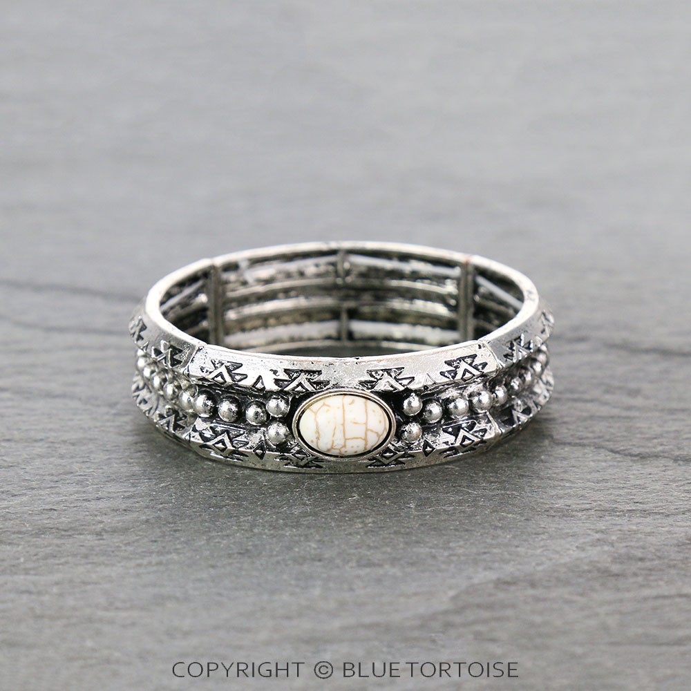 Western Design Stone Stretch Bracelet