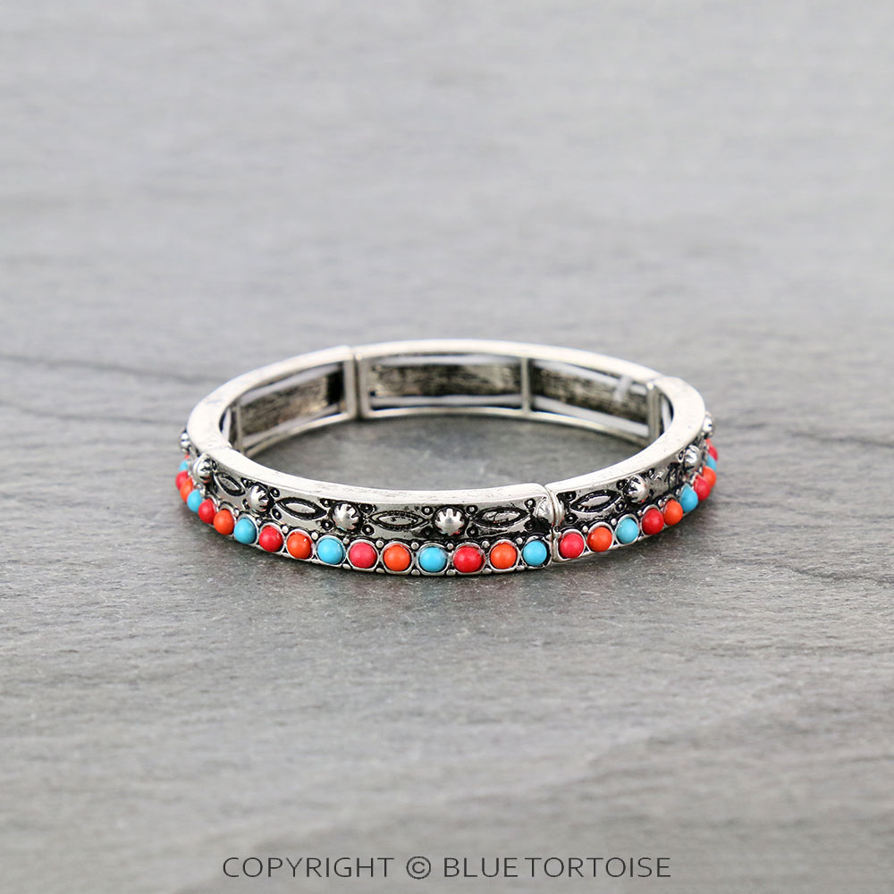 Western Design Stone Stretch Bracelet
