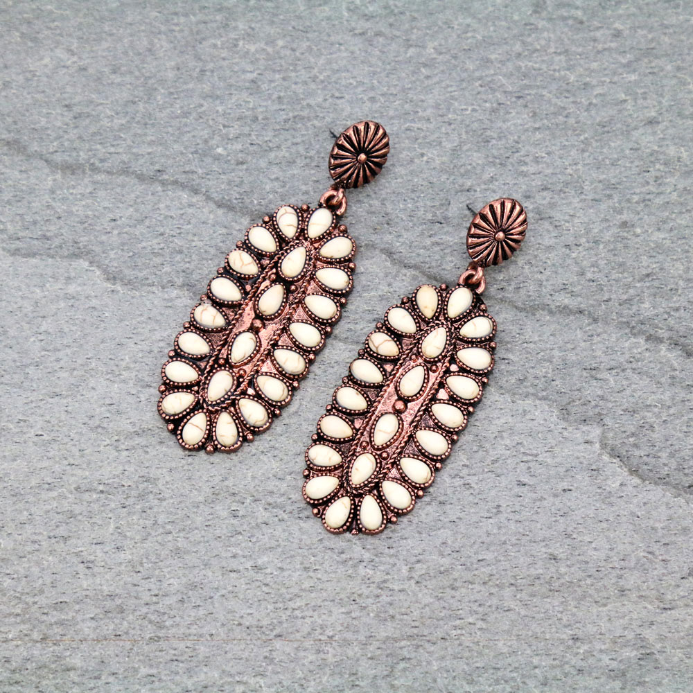 Western Design Stone Stud Earrings