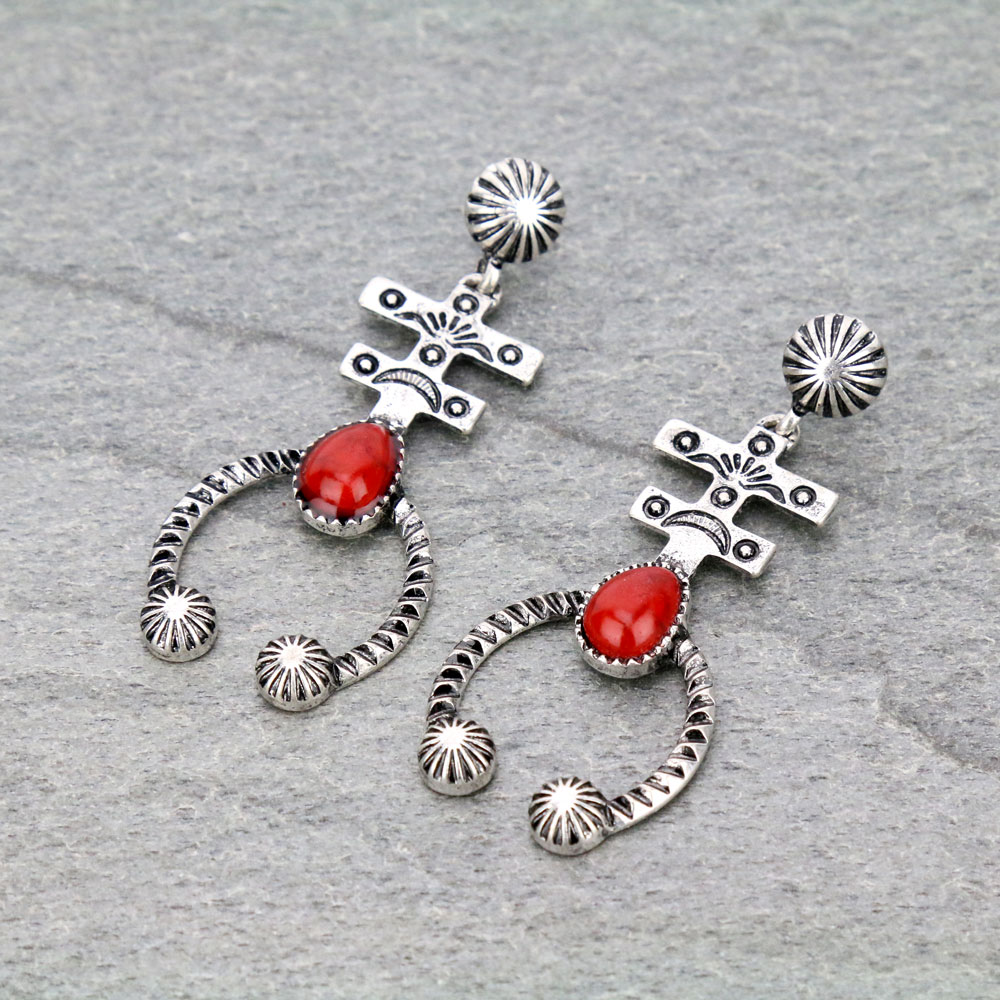 Western Squash Blossom Stud Earrings
