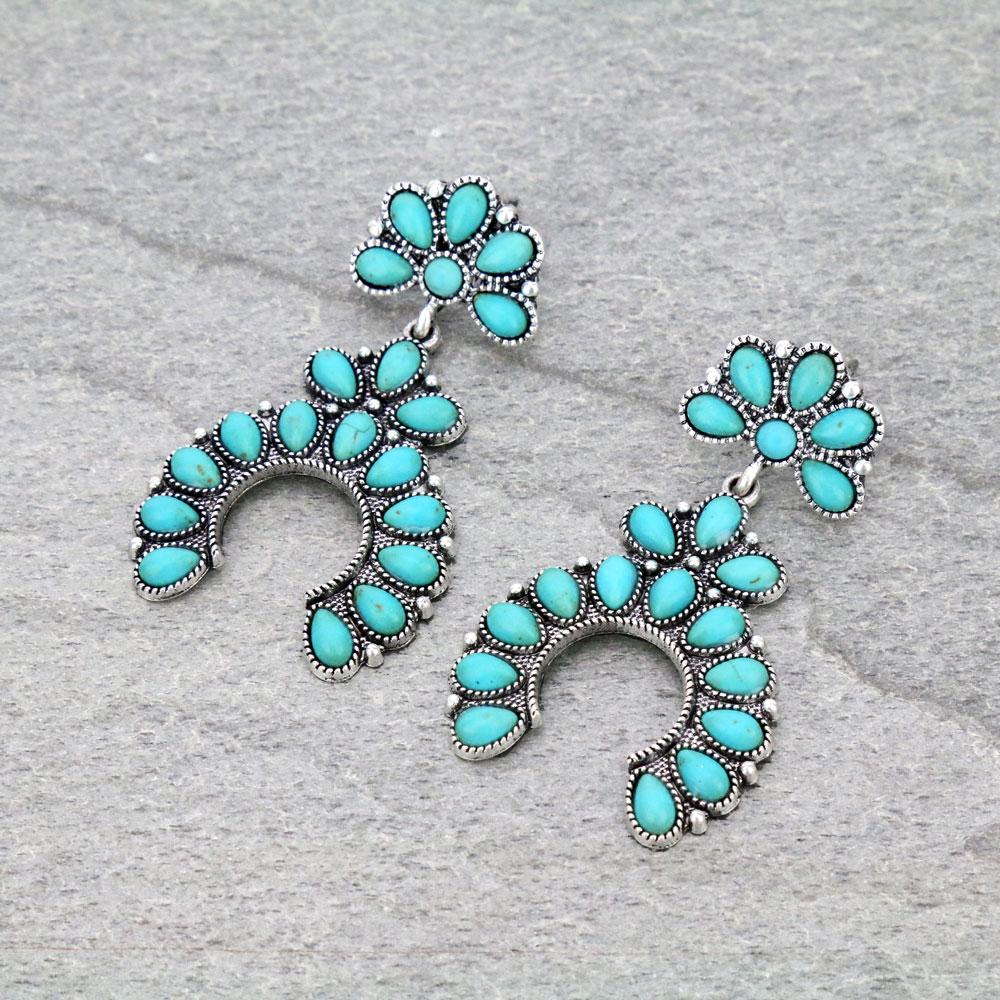 Western Squash Blossom Stud Earrings