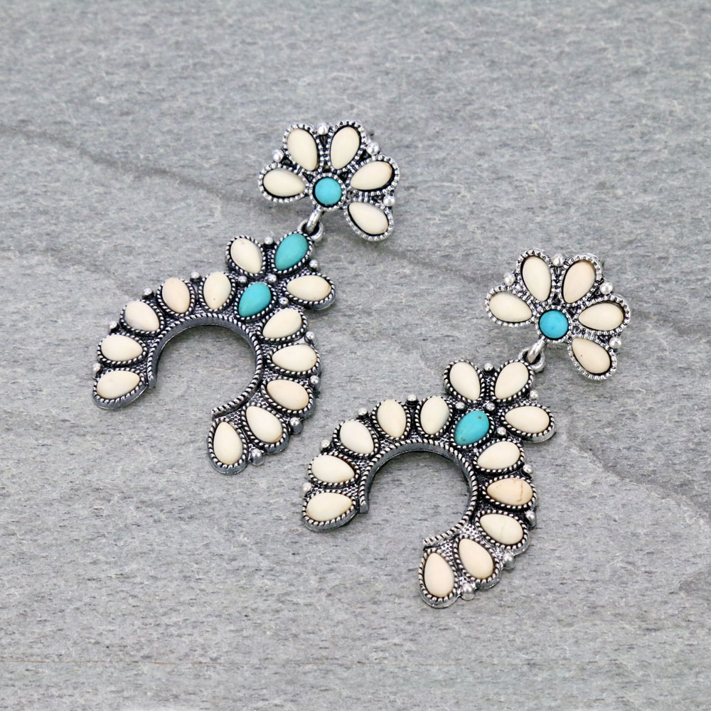 Western Squash Blossom Stud Earrings