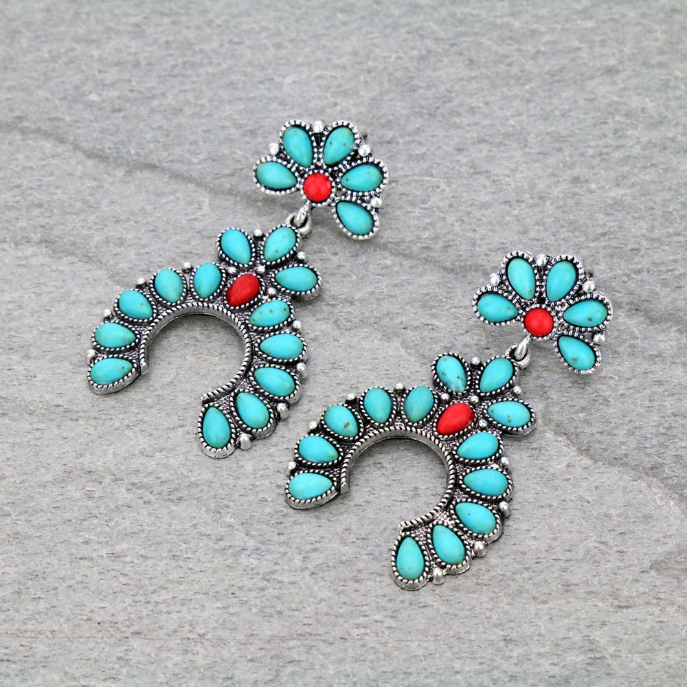 Western Squash Blossom Stud Earrings