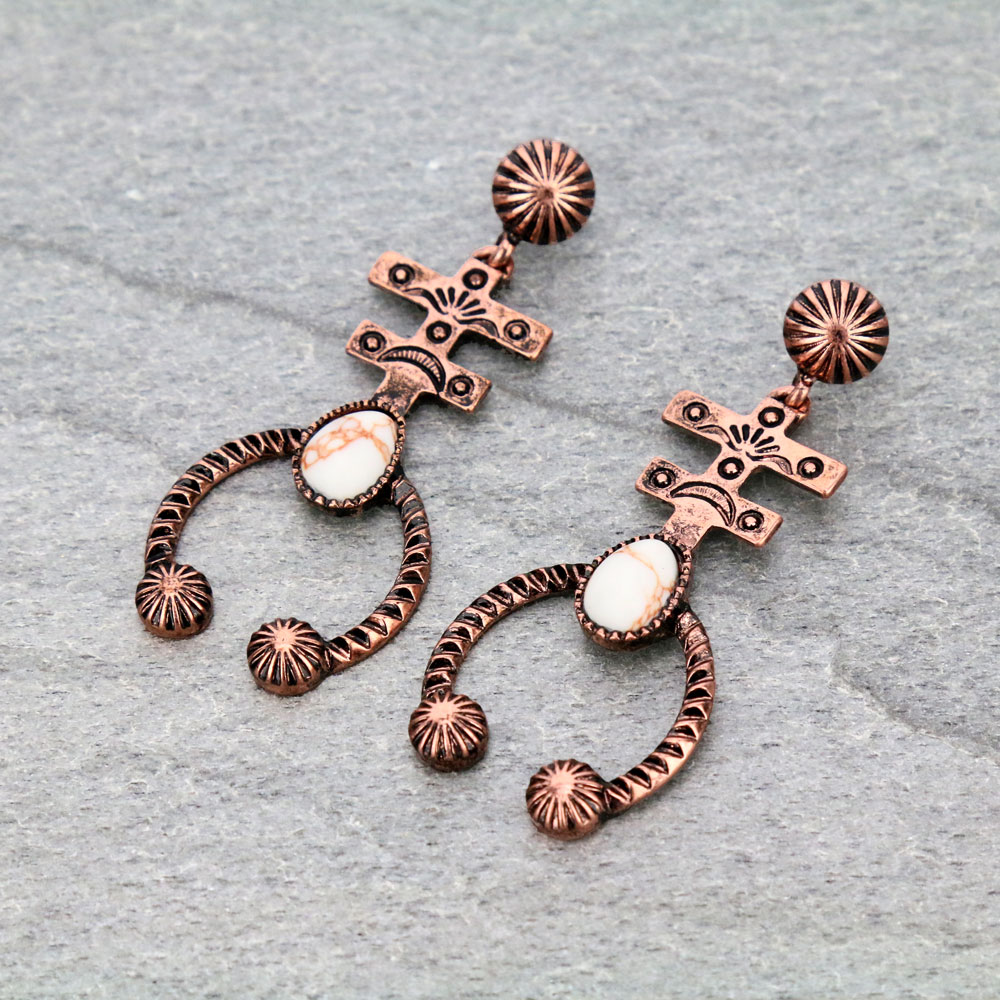 Western Squash Blossom Stud Earrings