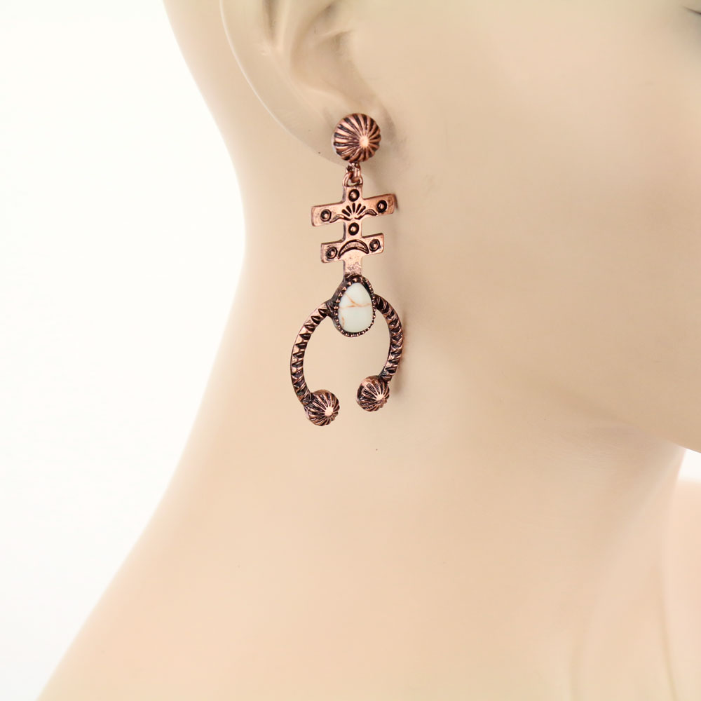 Western Squash Blossom Stud Earrings - Image 2