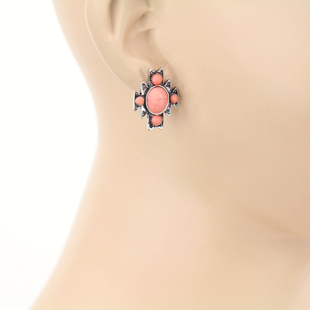 3 Pair Western Turquoise Earring Set - Image 2