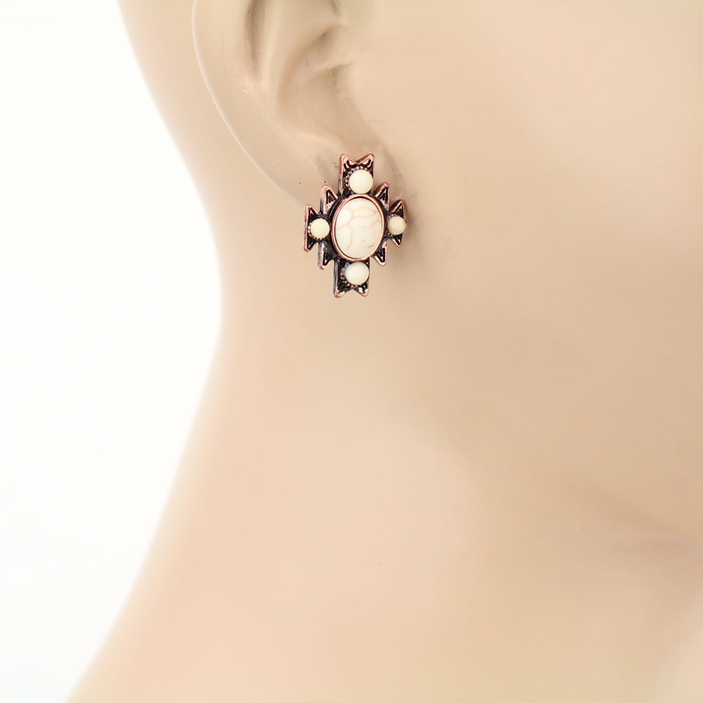 3 Pair Western Turquoise Earring Set - Image 2