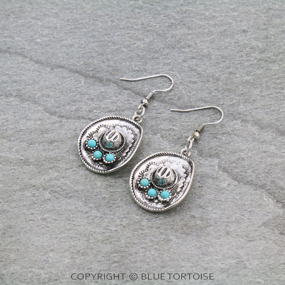 Western Cowboy Hat Dangle Earrings