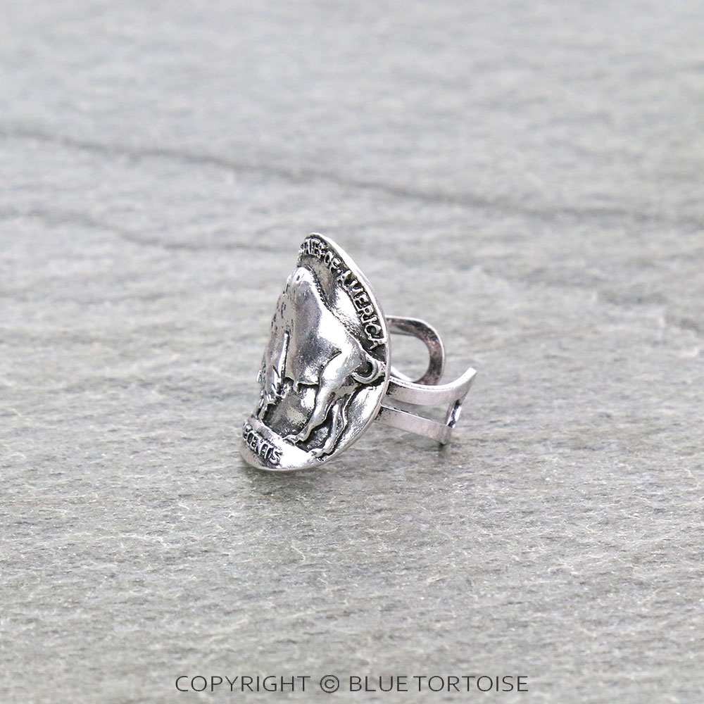 Western Buffalo Coin Cuff Ring - Image 2