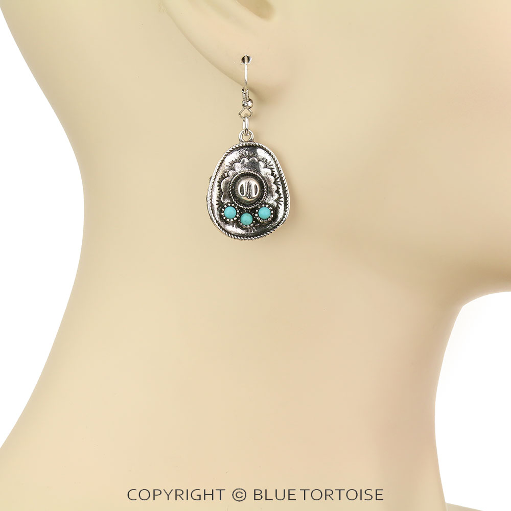 Western Cowboy Hat Dangle Earrings - Image 2