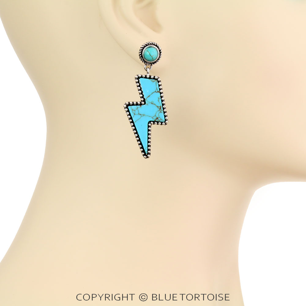 Western Thunder Stone Stud Earrings - Image 2
