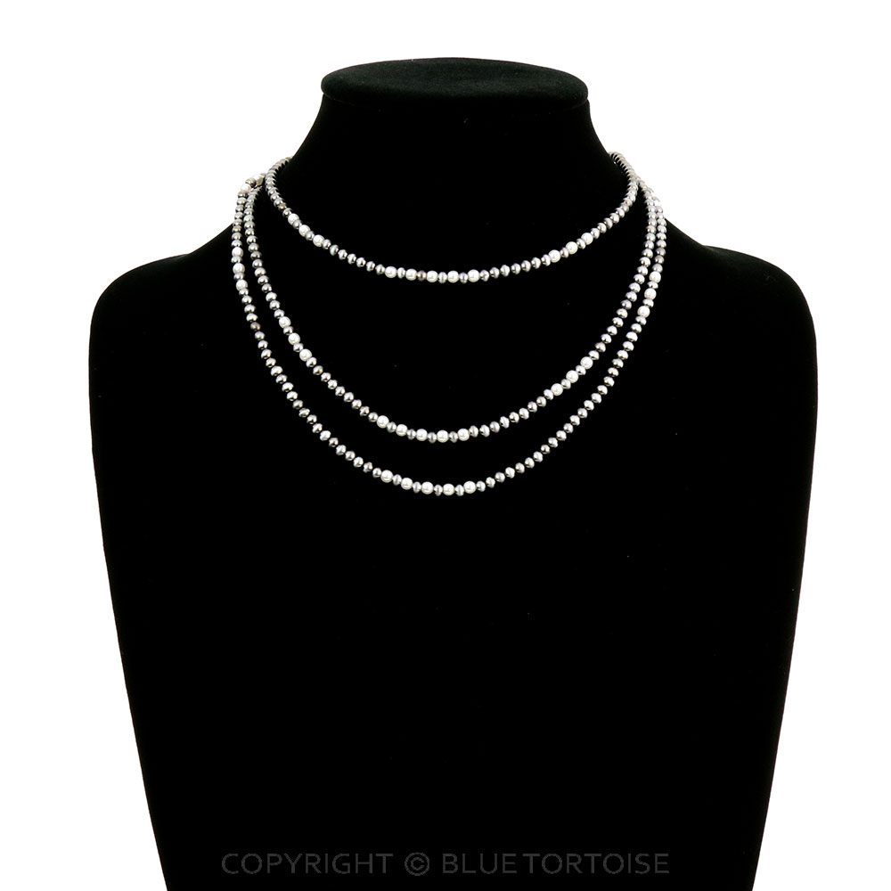 3Row Navajo Style Bead & Pearl Necklace - Image 2