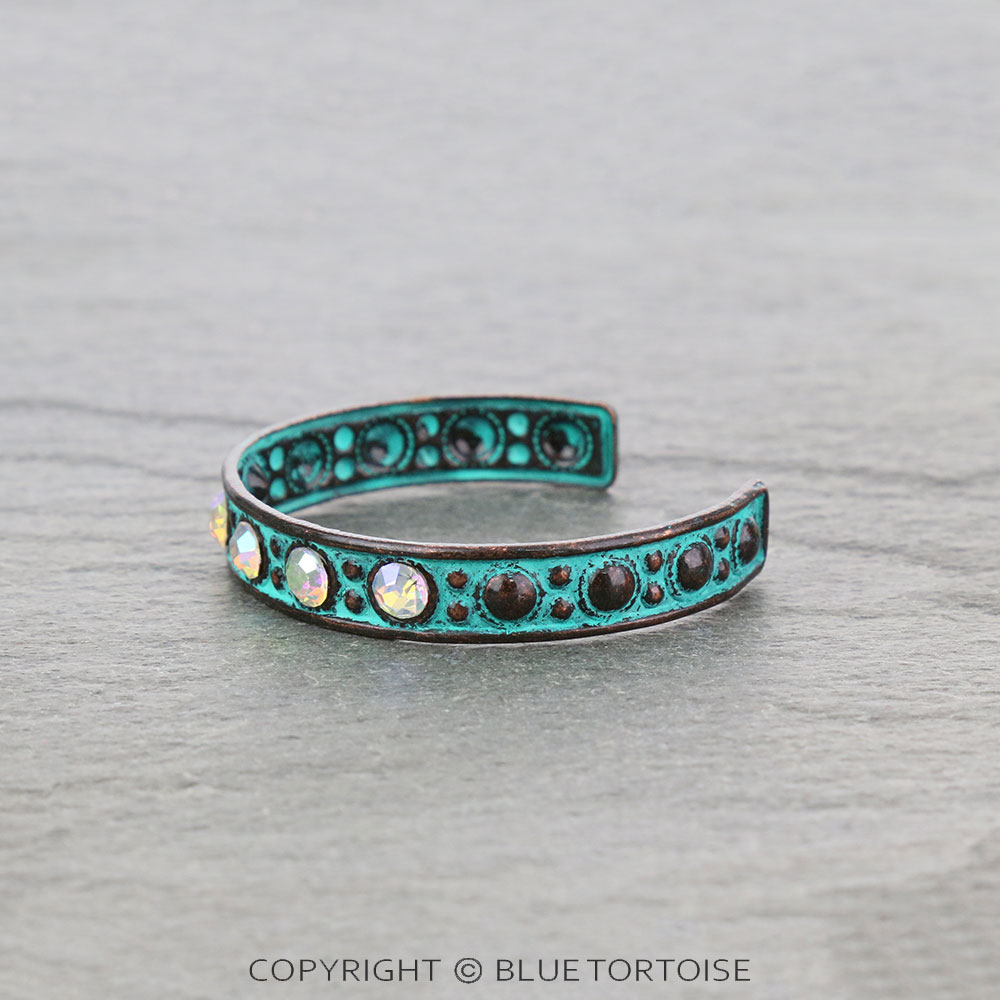 Western Design Metal with Stone Cuff Bracelet - Image 2