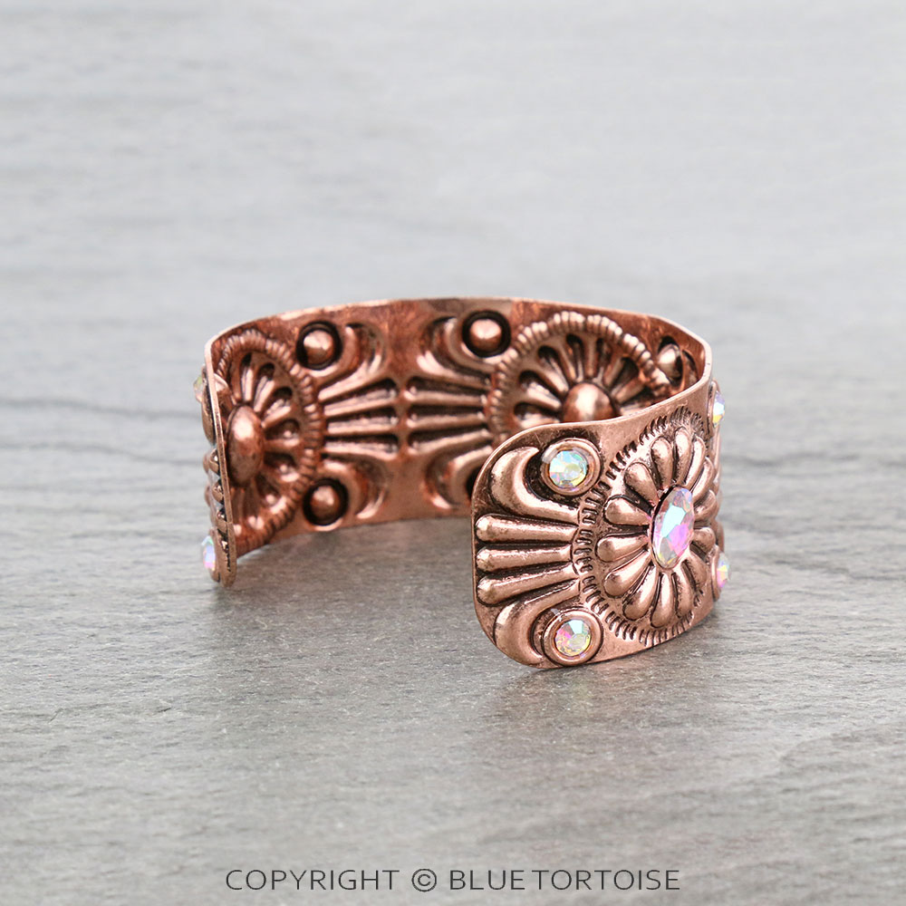 Western Concho with Stone Cuff Bracelet - Image 3