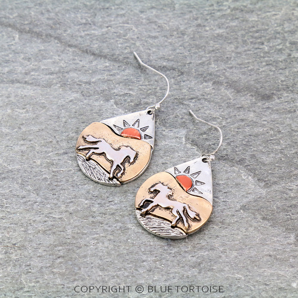 Western Horse Dangle Earrings