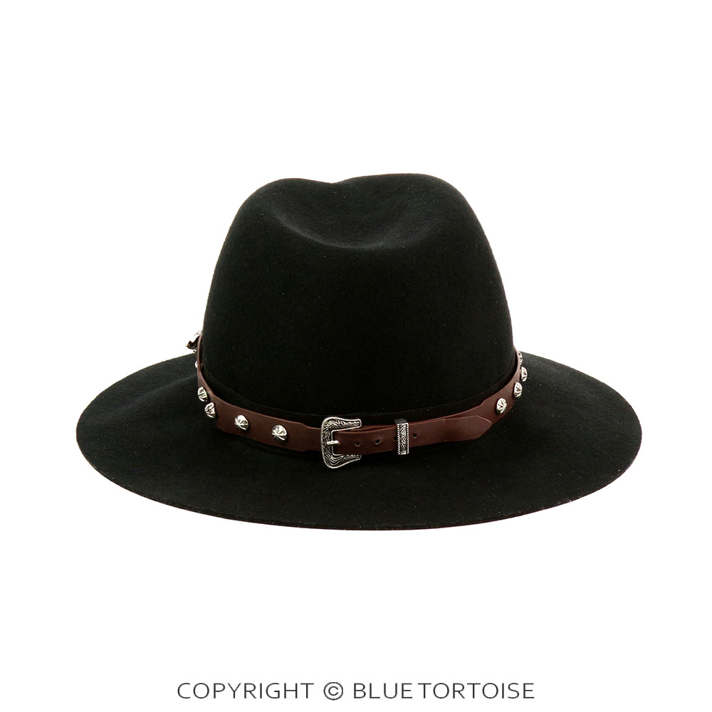 Western Steer Skull Leather Hat Band with Buckle - Image 3