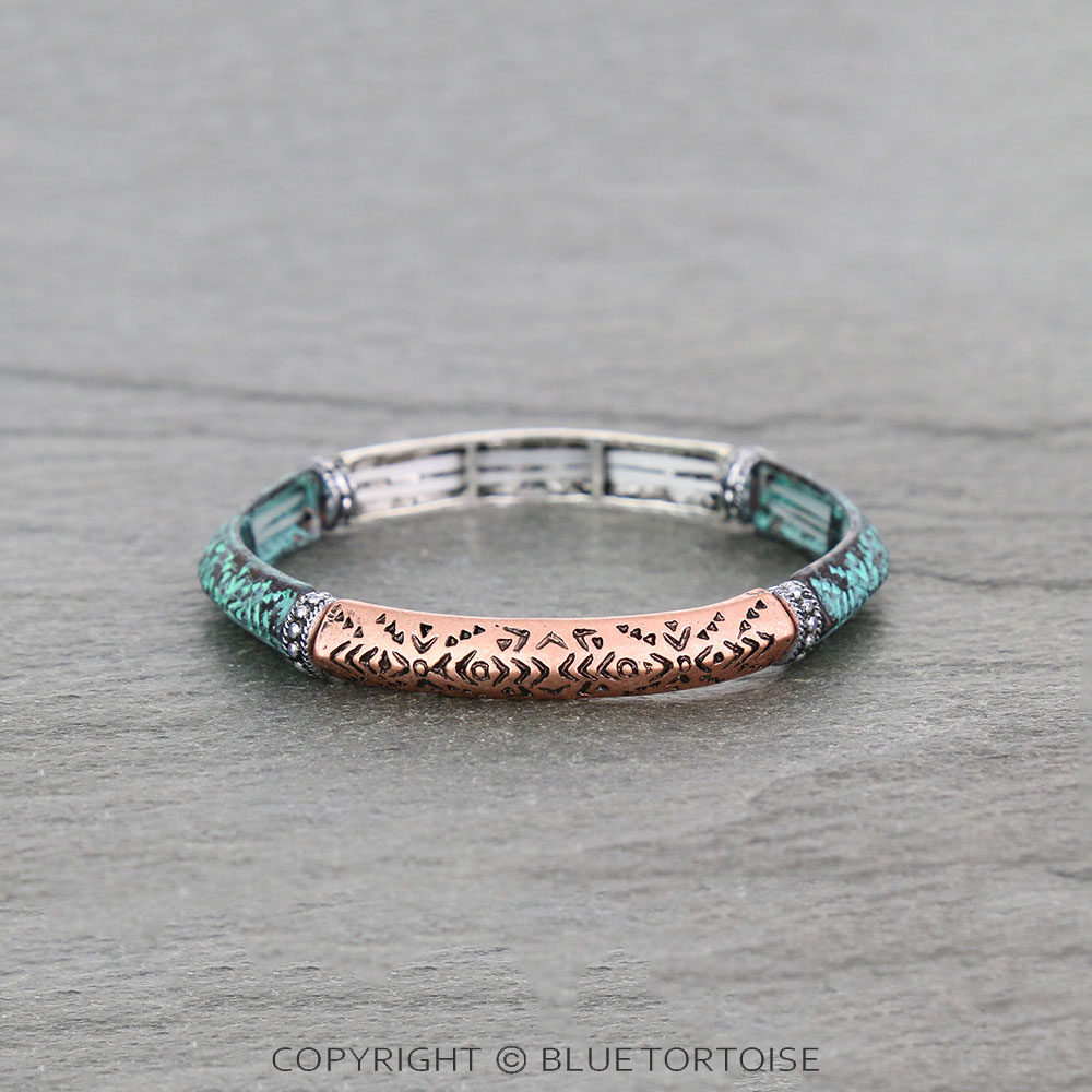 Western Aztec Pattern Stretch Bracelet - Image 3
