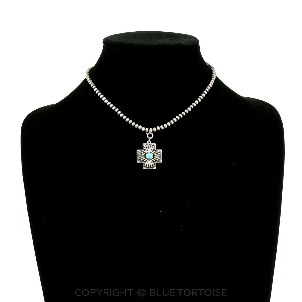 Seed Bead with Concho Pendant Choker Set - Image 2