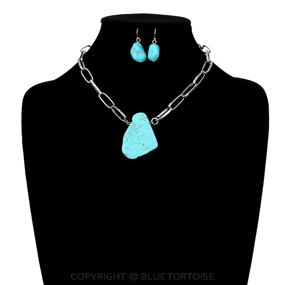 Western Slab Stone Necklace Set - Image 2