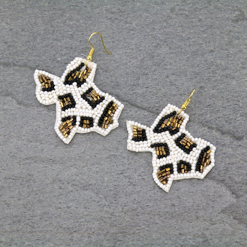 Texas Map Beaded Dangle Earrings