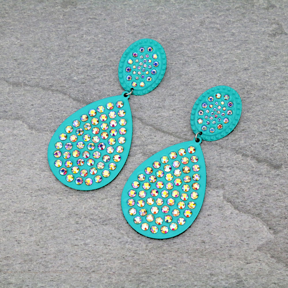 Teardrop Stone Stud Earrings